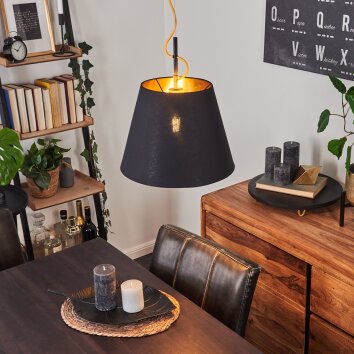 SAILLON Pendant Light yellow, black, 1-light source