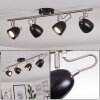 MOESDORF Ceiling Light matt nickel, black, 4-light sources