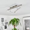 VEHKALA Ceiling Light LED chrome, matt nickel, 2-light sources, Remote control, Colour changer