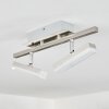 VEHKALA Ceiling Light LED chrome, matt nickel, 2-light sources, Remote control, Colour changer