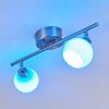 Motala Ceiling Light LED matt nickel, 2-light sources, Remote control, Colour changer