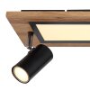 Globo ULLA Ceiling Light Wood like finish, black, 4-light sources