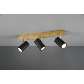 Trio MARLEY Ceiling Light black-gold, 3-light sources