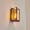 PALANGA Outdoor Wall Light brown, Wood like finish, black, 1-light source
