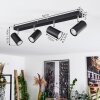 JAVEL Ceiling Light chrome, black, 4-light sources