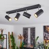 JAVEL Ceiling Light chrome, black, 4-light sources