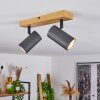 JAVEL Ceiling Light Wood like finish, black, 2-light sources