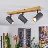 JAVEL Ceiling Light Wood like finish, black, 3-light sources