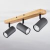 JAVEL Ceiling Light Wood like finish, black, 3-light sources