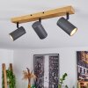 JAVEL Ceiling Light Wood like finish, black, 3-light sources