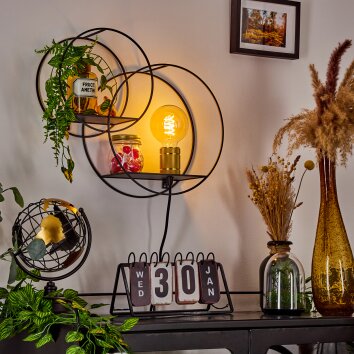 SORVARI Wall Light gold, black, 1-light source