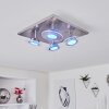 MARSEN Ceiling Light LED matt nickel, 4-light sources, Remote control, Colour changer
