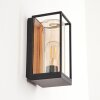 PALANGA Outdoor Wall Light brown, Wood like finish, black, 1-light source