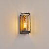 PALANGA Outdoor Wall Light brown, Wood like finish, black, 1-light source