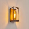 PALANGA Outdoor Wall Light brown, Wood like finish, black, 1-light source
