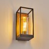 PALANGA Outdoor Wall Light brown, Wood like finish, black, 1-light source