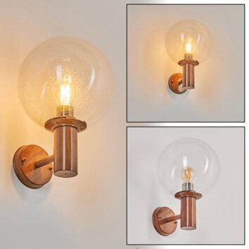 BUBODEFO Outdoor Wall Light brown, Wood like finish, 1-light source