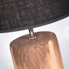 KORHOLA Table lamp brown, chrome, Wood like finish, 1-light source