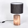 KORHOLA Table lamp brown, chrome, Wood like finish, 1-light source