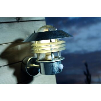 Nordlux VEJERS outdoor wall light galvanized, 1-light source, Motion sensor