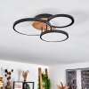AVELAL Ceiling Light LED brown, Wood like finish, black, 1-light source