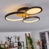 AVELAL Ceiling Light LED brown, Wood like finish, black, 1-light source