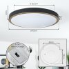 KELVA Ceiling Light LED antique brass, black, white, 1-light source