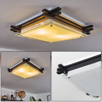 BALOUTA Ceiling Light black, white, 2-light sources
