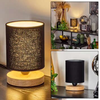 CHIUVI Table lamp Ecru, black, 1-light source