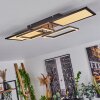 AVELAL Ceiling Light LED brown, Wood like finish, black, 1-light source