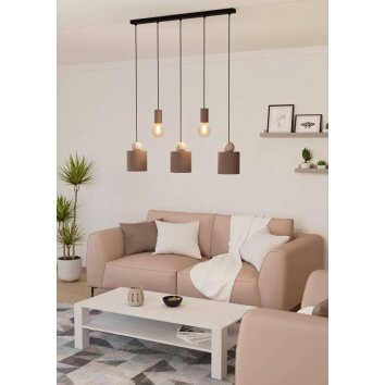 Eglo GAZZOLA Pendant Light Mocha, sand-coloured, 5-light sources