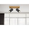 Globo ROBBY Ceiling Light Wood like finish, black, 2-light sources
