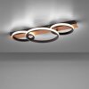 Leuchten-Direkt TROOPER Ceiling Light LED Wood like finish, black, 1-light source