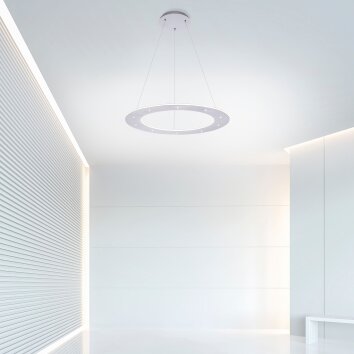 Paul Neuhaus PURE-COSMO Pendant Light LED aluminium, 17-light sources, Remote control