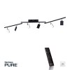 Paul Neuhaus PURE-MIRA Ceiling Light LED black, 6-light sources, Remote control