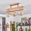 HEIMOLA Ceiling Light brown, Wood like finish, black, 3-light sources