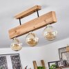 HEIMOLA Ceiling Light brown, Wood like finish, black, 3-light sources
