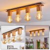 HEIMOLA Ceiling Light brown, Wood like finish, black, 4-light sources