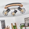 BARDHAMAN Ceiling Light LED chrome, Wood like finish, black, white, 1-light source