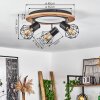 BARDHAMAN Ceiling Light LED chrome, Wood like finish, black, white, 1-light source