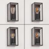 HAKKAS Outdoor Wall Light Wood like finish, black, 1-light source