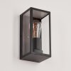 HAKKAS Outdoor Wall Light Wood like finish, black, 1-light source