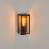 HAKKAS Outdoor Wall Light Wood like finish, black, 1-light source