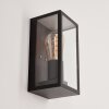 HAKKAS Outdoor Wall Light Wood like finish, black, 1-light source
