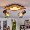 BARDHAMAN Ceiling Light LED chrome, Wood like finish, black, white, 3-light sources