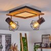 BARDHAMAN Ceiling Light LED chrome, Wood like finish, black, white, 3-light sources