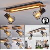 BARDHAMAN Ceiling Light LED chrome, Wood like finish, black, white, 3-light sources