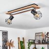 BARDHAMAN Ceiling Light LED chrome, Wood like finish, black, white, 3-light sources
