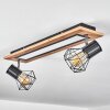 BARDHAMAN Ceiling Light LED chrome, Wood like finish, black, white, 3-light sources