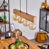 HEIMOLA Pendant Light brown, Wood like finish, black, 4-light sources